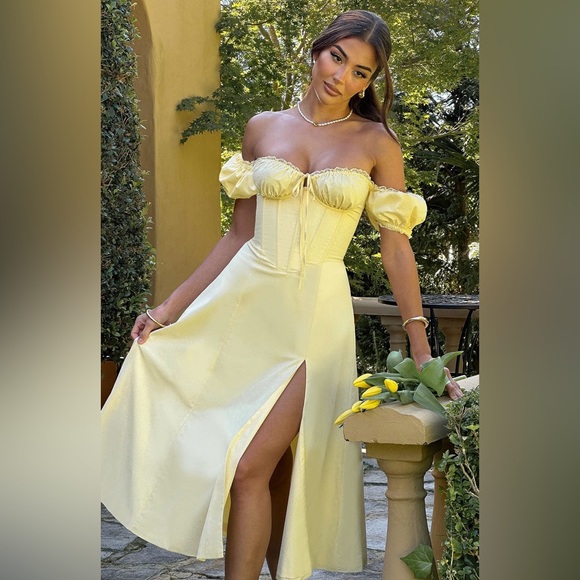 NWT BABYBOO YELLOW MIDI DRESS - Picture 3 of 10